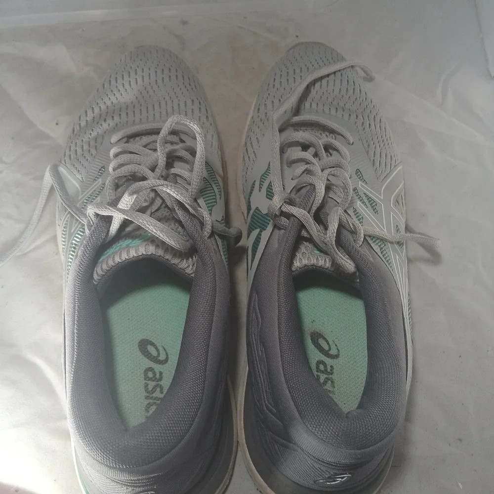 ASICS Gel Nimbus 25 Running Shoes Light Grey Teal‎ Women's Size 9.5 US